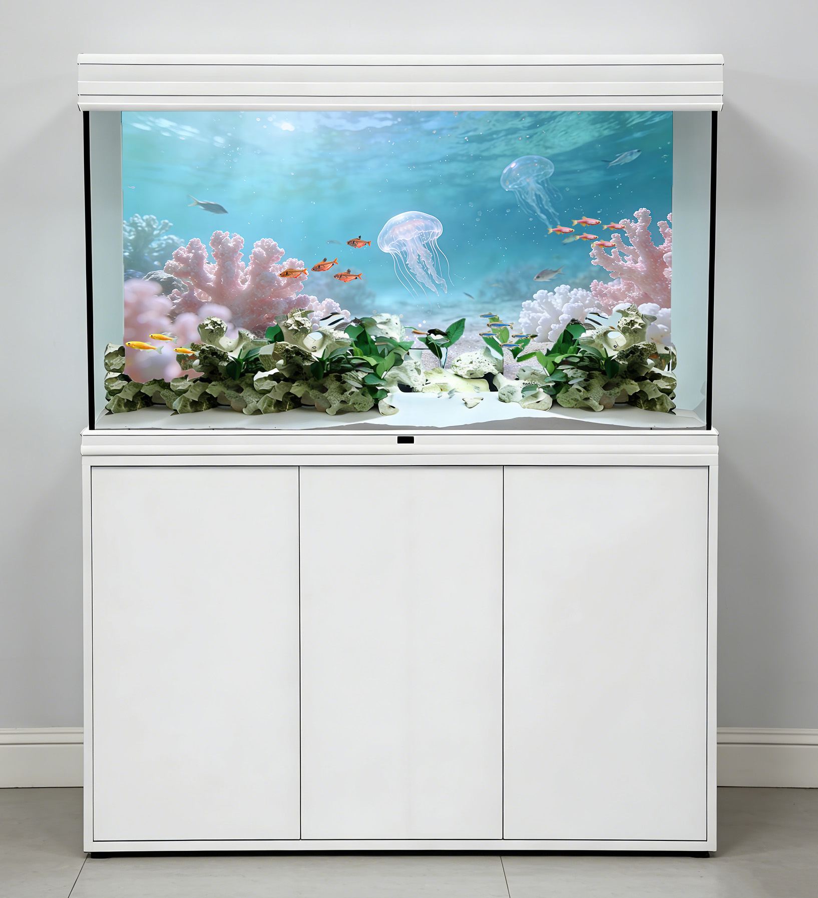 White sand beach and pink cora - Aquarium Sand White review and price