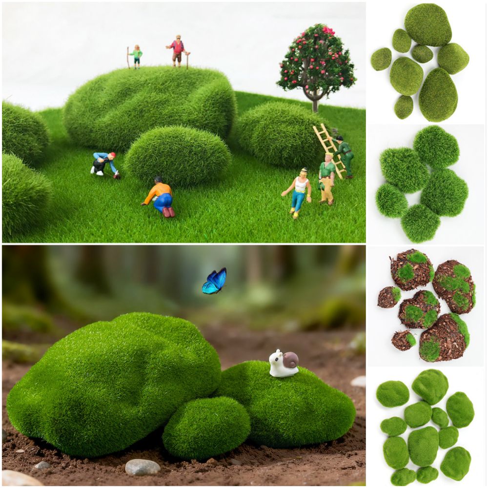 2/4/6/10PCS Green Artificial M - Planted Aquarium With Rocks review and price
