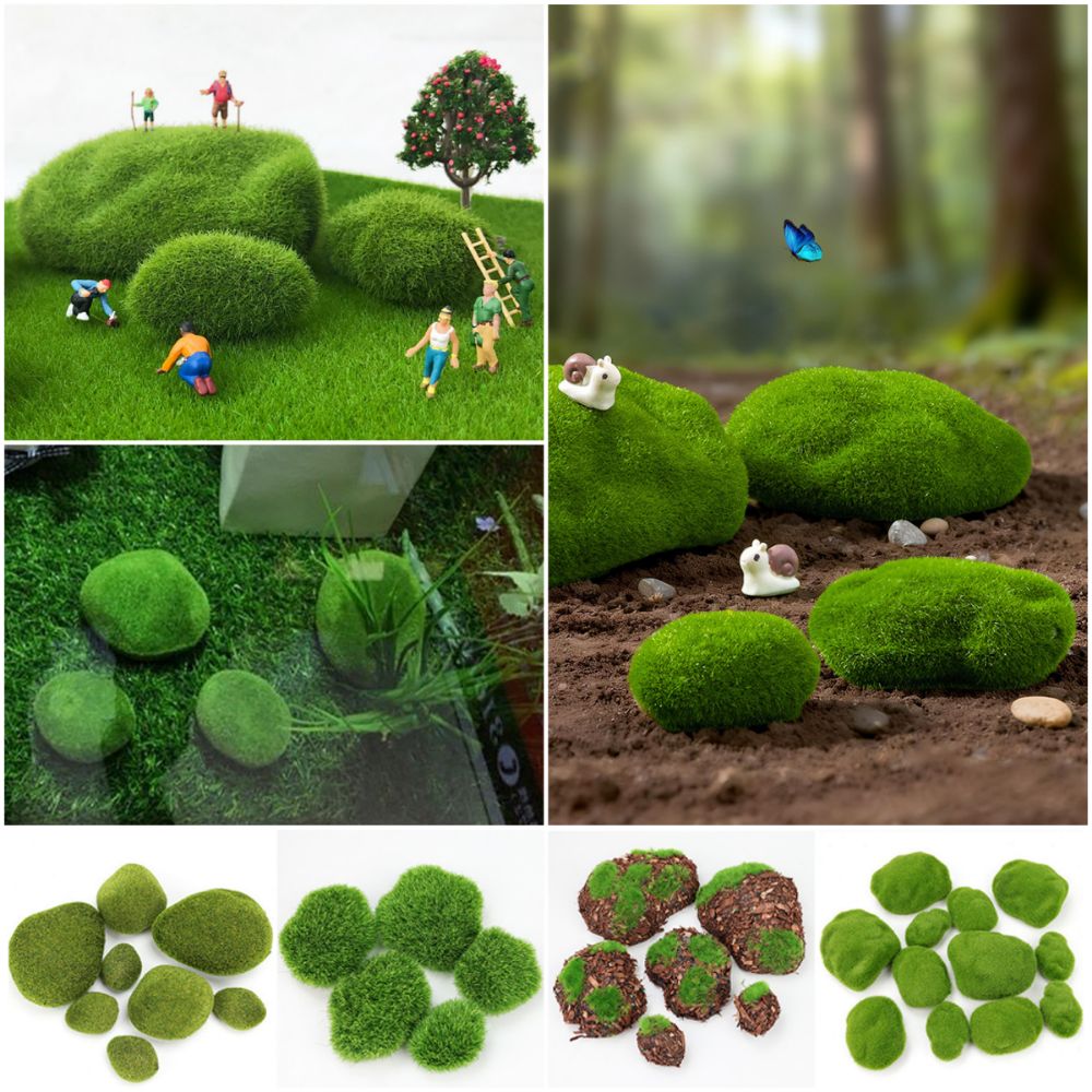 2/4/6/10PCS Green Artificial M - Planted Aquarium With Rocks review and price